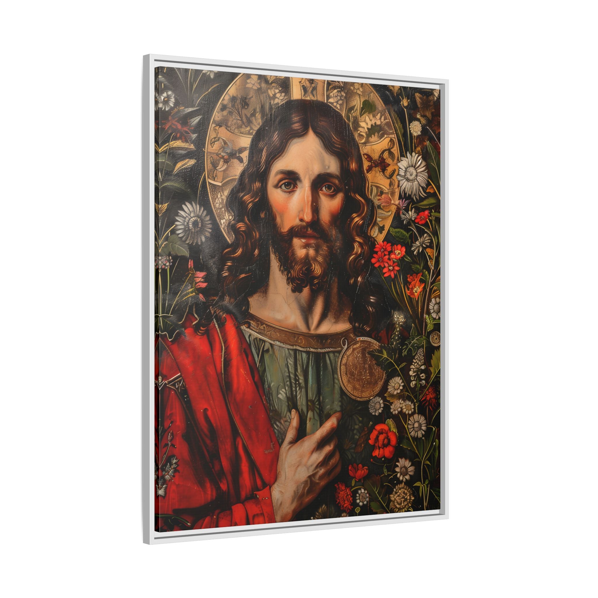 Framed Canvas - Sacred Floral Savior
