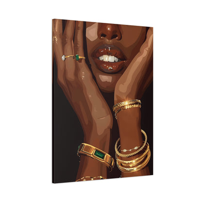 1.25" Matte Canvas - Golden Emerald Beauty Portrait