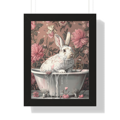 Framed Paper Print - Bathing Bunny Bloom