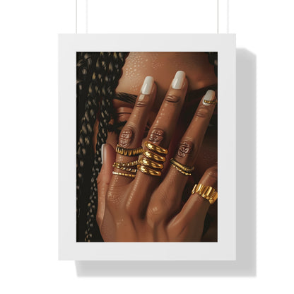 Framed Paper Print - Braided Golden Ring Beauty