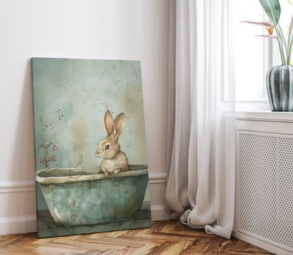 .75&quot; Matte Canvas - Bunny Bath Day Whimsy