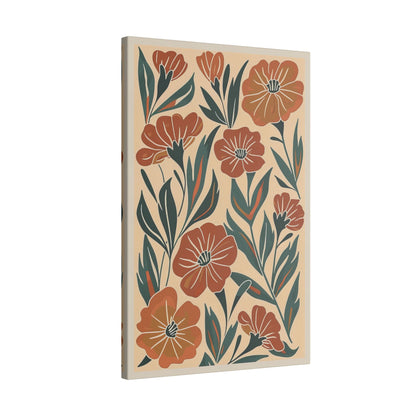 .75&quot; Matte Canvas - Burnt Orange Boho Blossoms