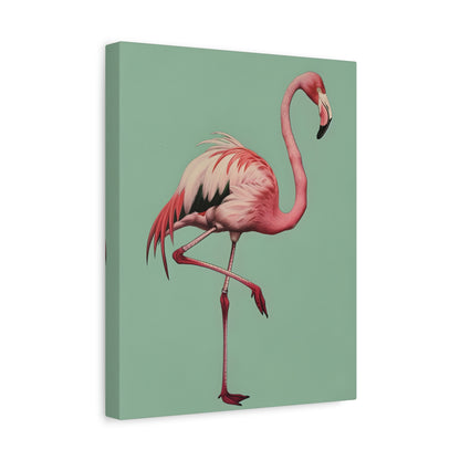 1.25" Matte Canvas - Pink Flamingo Tropical