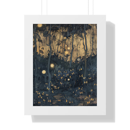 Framed Paper Print - Golden Firefly Nightscape