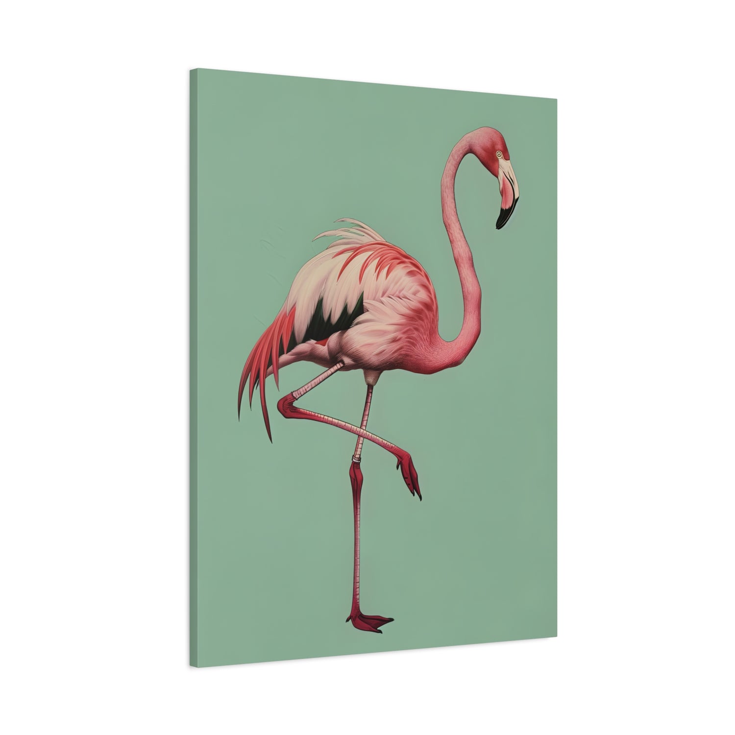 1.25" Matte Canvas - Pink Flamingo Tropical
