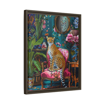Framed Canvas - Regal Cheetah Reverie