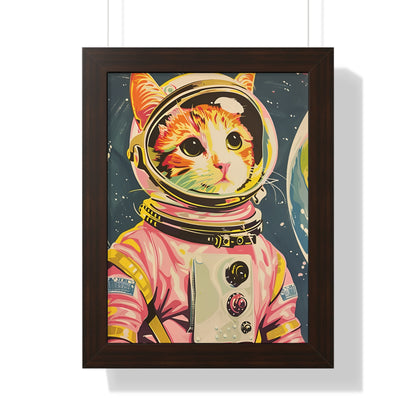 Framed Paper Print - Catstronaut Pink Mission