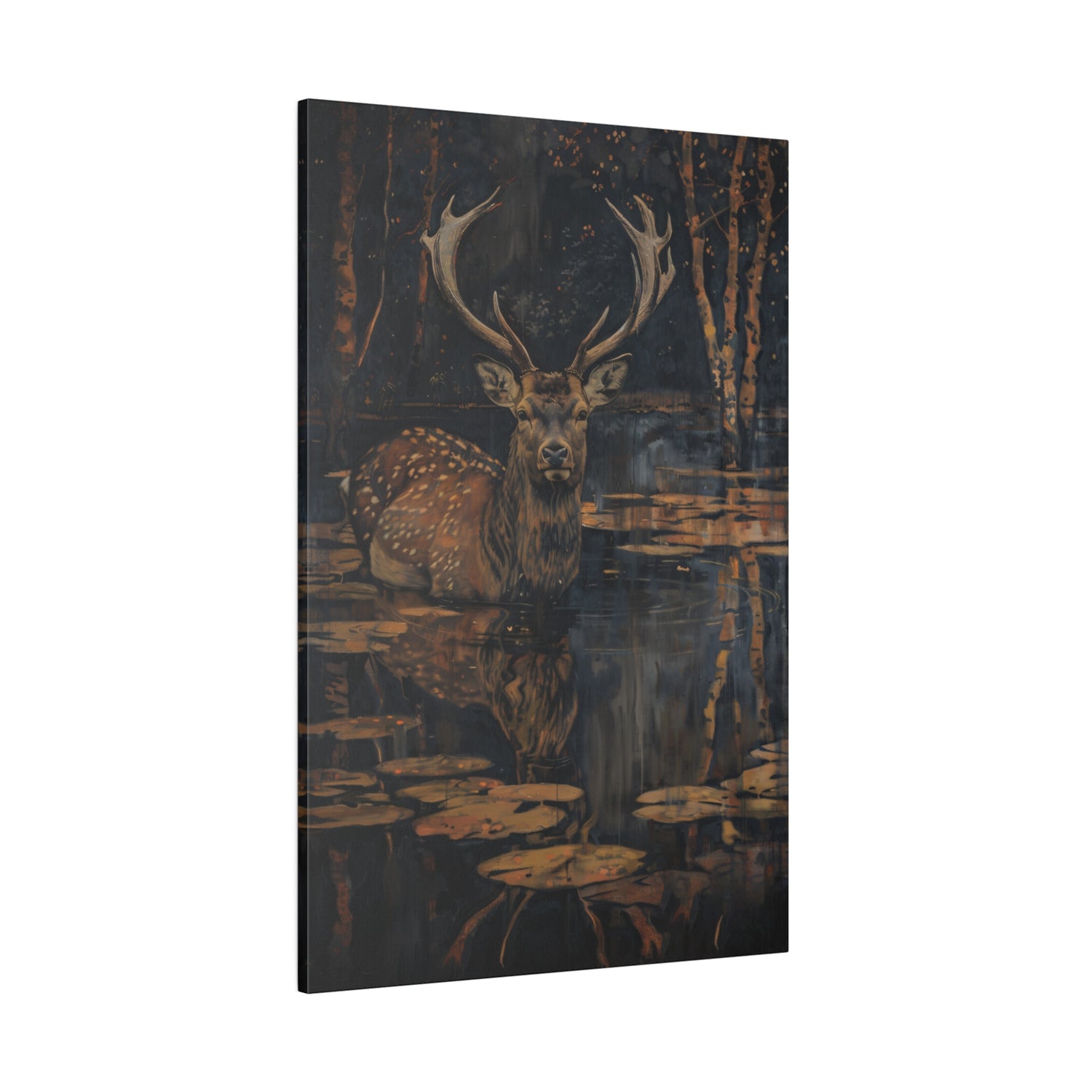 .75" Matte Canvas - Twilight Stag Reflection