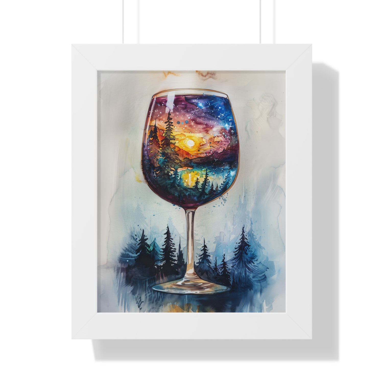 Framed Paper Print - Galaxy Within the Wine Glass