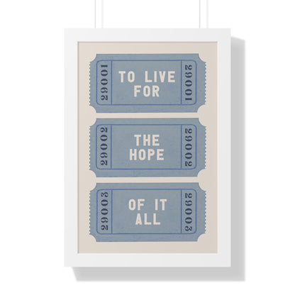 Framed Paper Print - The Hope Ticket Trilogy