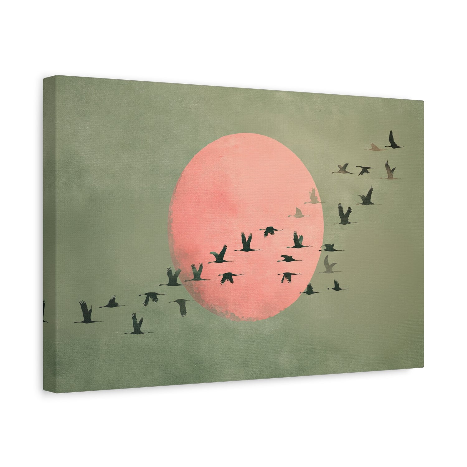 1.25" Matte Canvas - Blush Moon Bird Migration