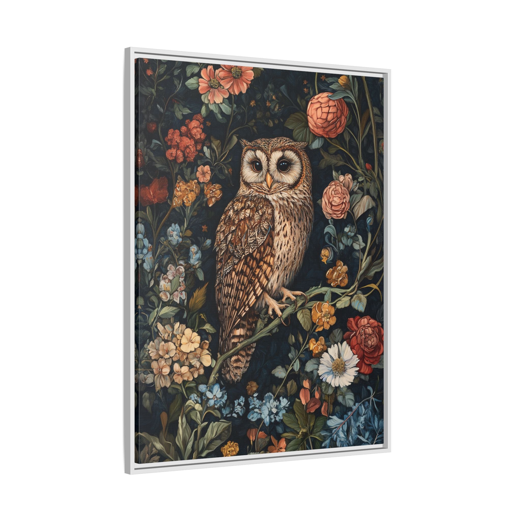 Framed Canvas - Guardian of the Floral Night