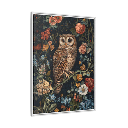 Framed Canvas - Guardian of the Floral Night