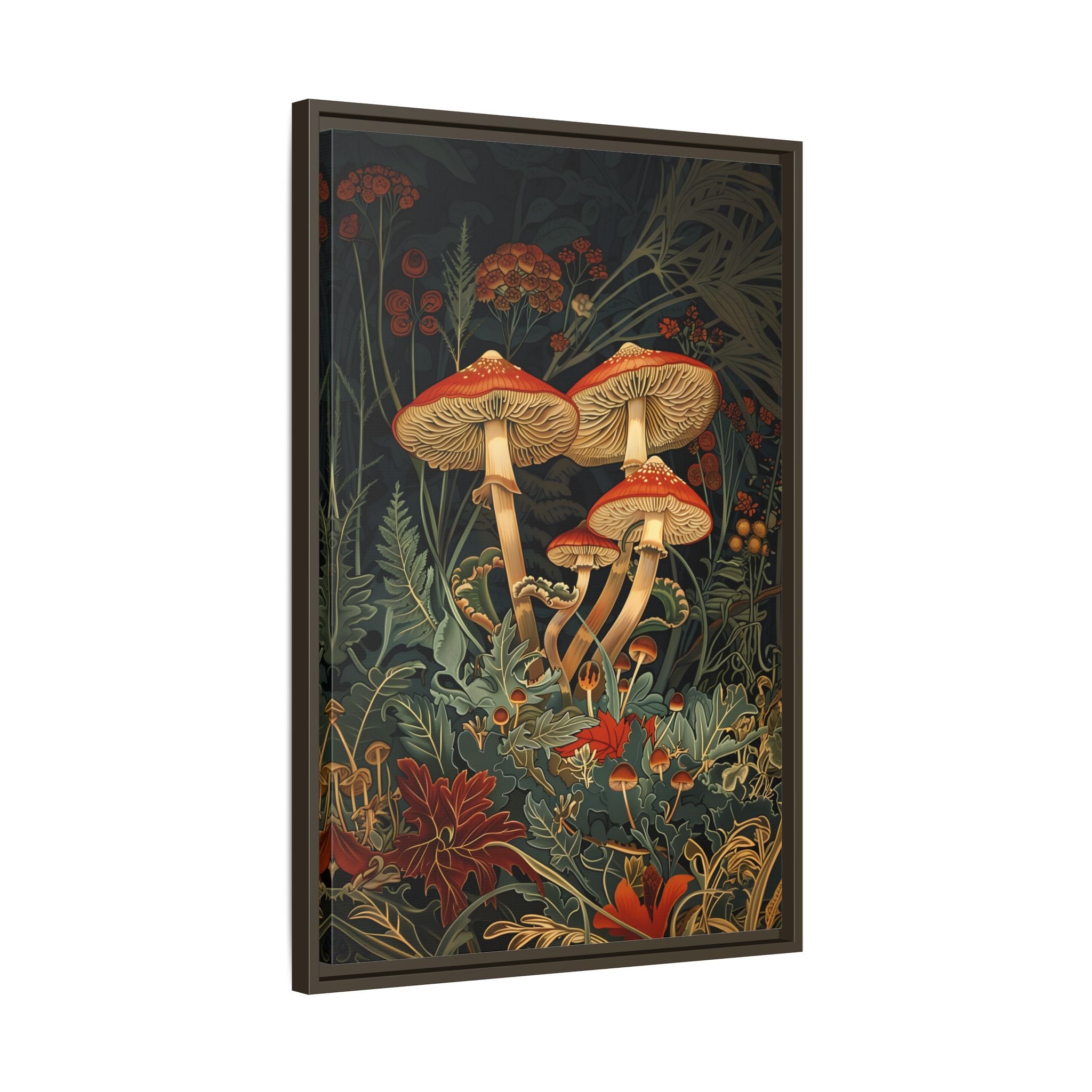 Framed Canvas - Elegant Mushroom Reverie