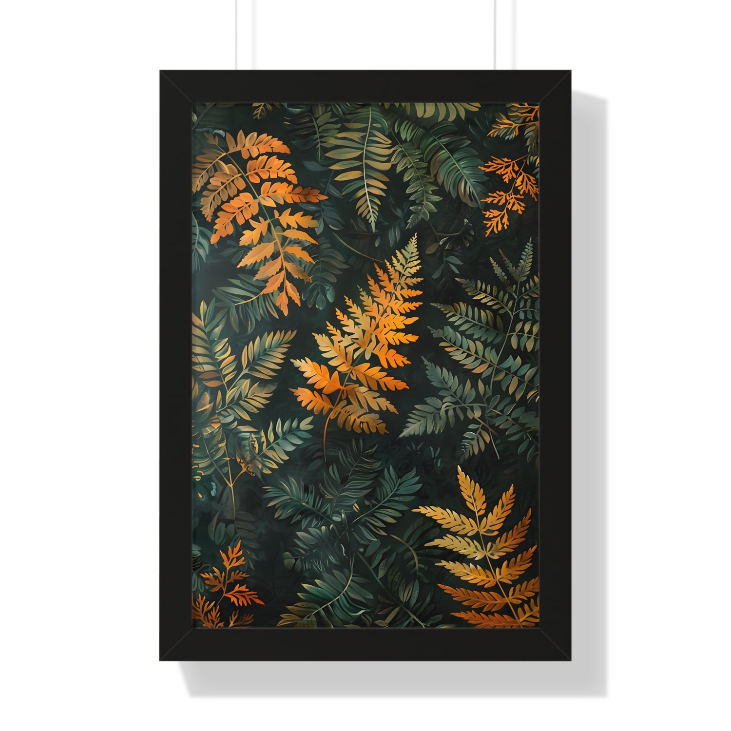 Framed Paper Print - Golden Fern Elegance