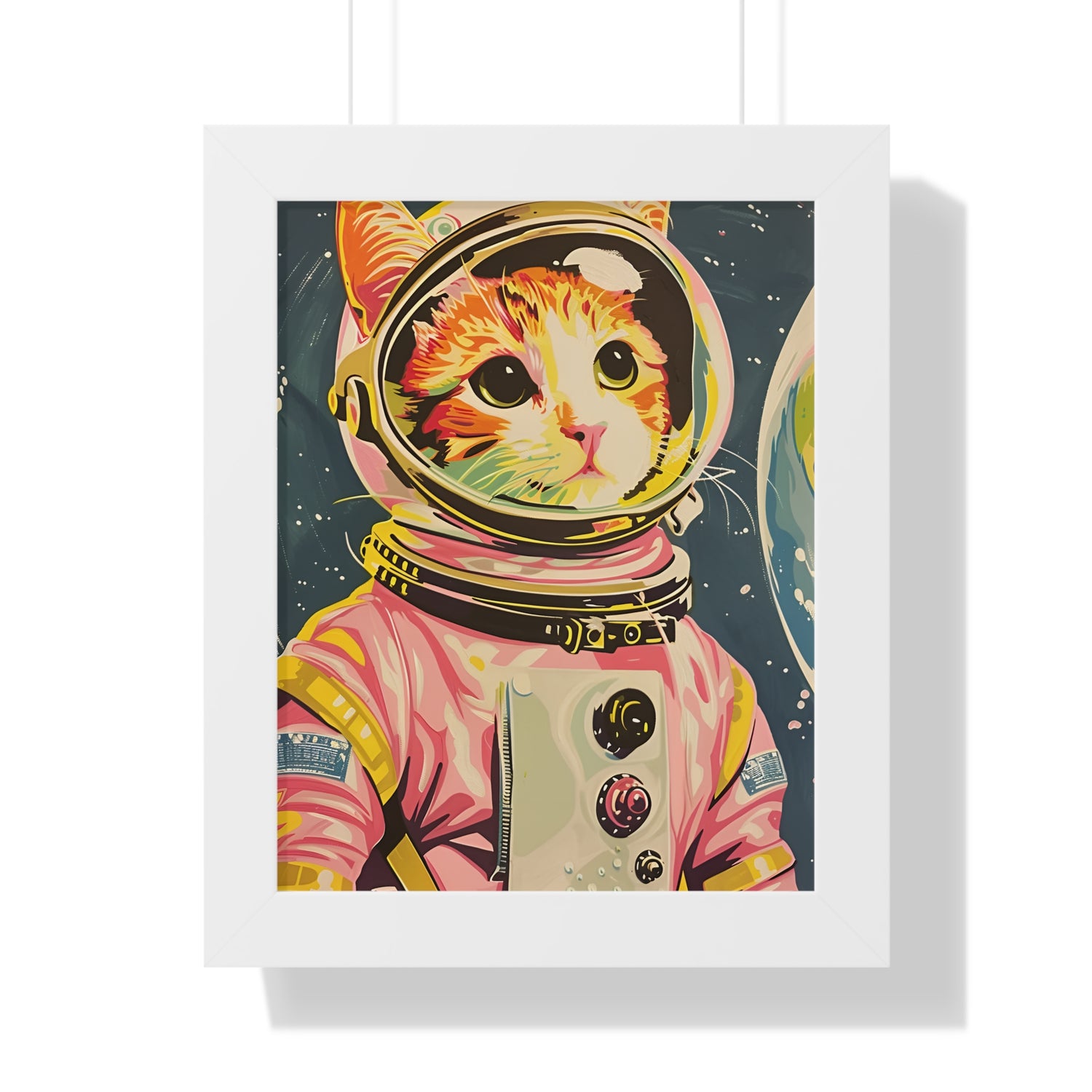 Framed Paper Print - Catstronaut Pink Mission