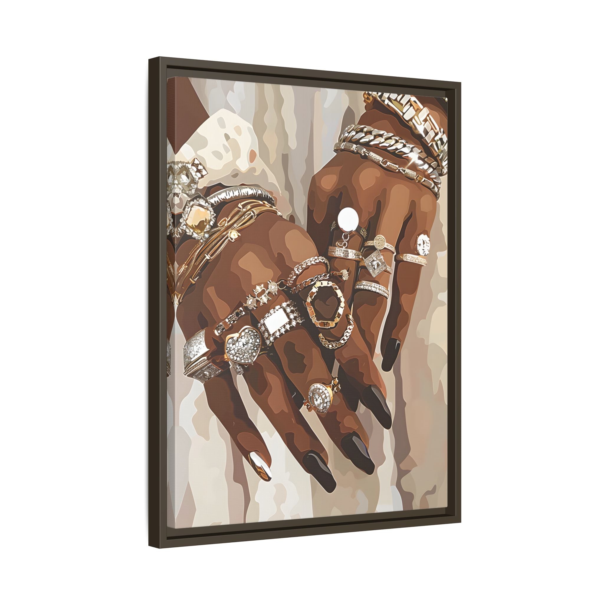 Framed Canvas - Layered Luxe Jewelry Hands