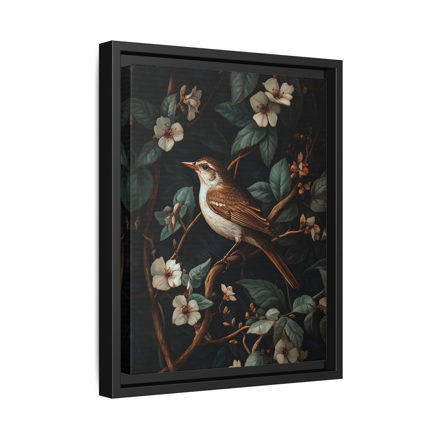 Framed Canvas - Serenade Among Blossoms