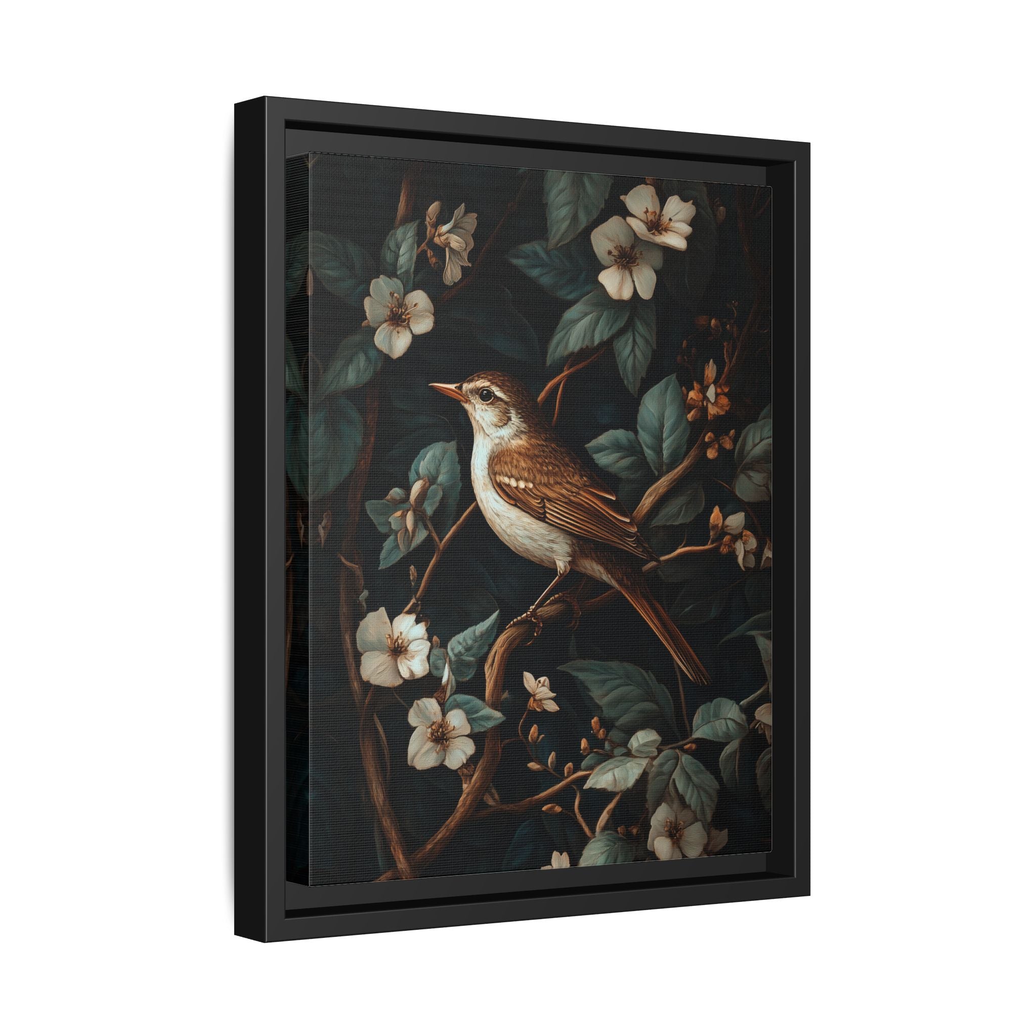 Framed Canvas - Serenade Among Blossoms