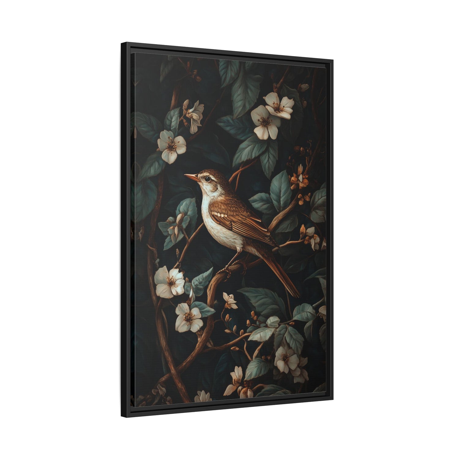 Framed Canvas - Serenade Among Blossoms