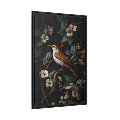 Framed Canvas - Serenade Among Blossoms