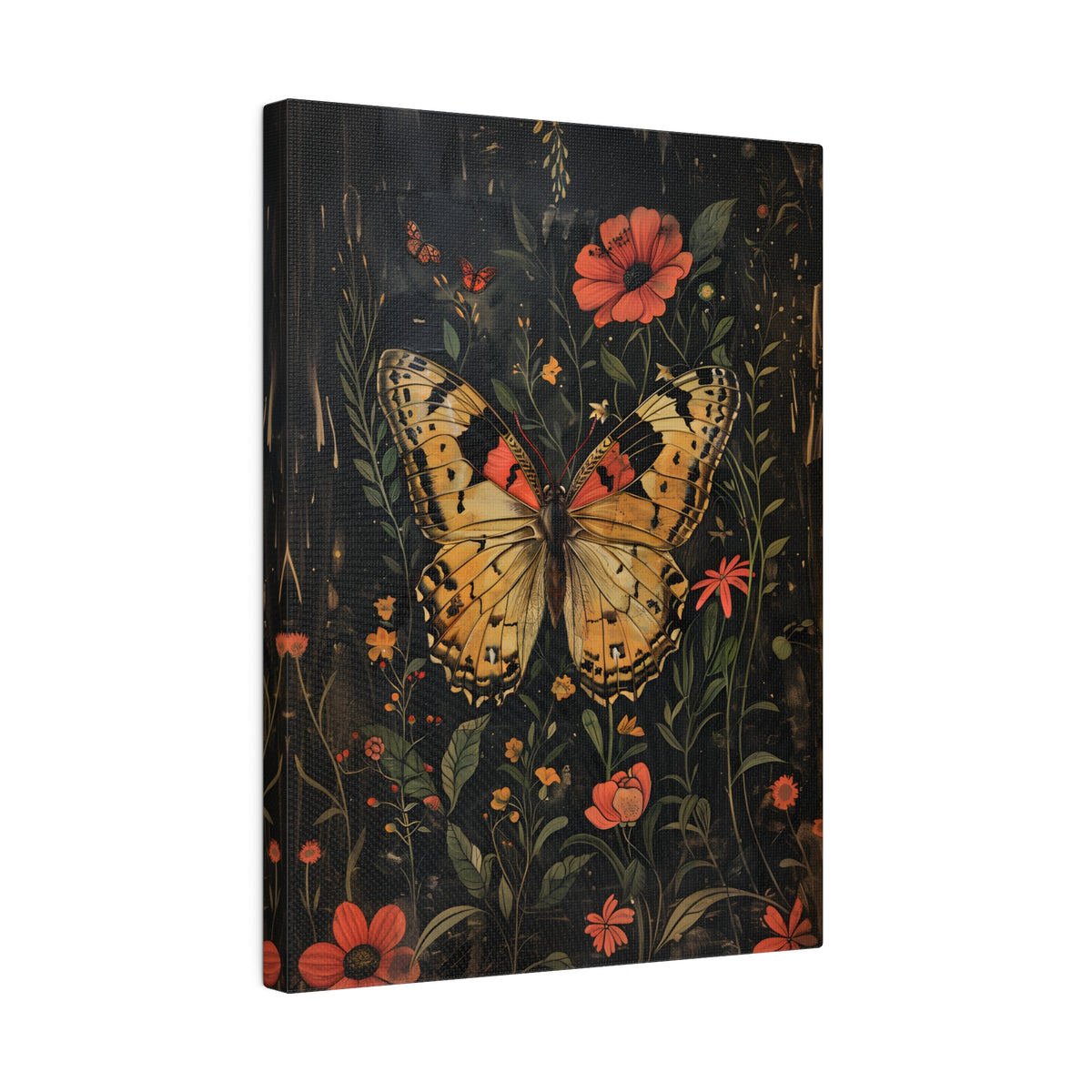 .75" Matte Canvas - Nocturnal Butterfly Garden