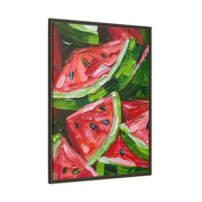 Framed Canvas - Juicy Watermelon Slices