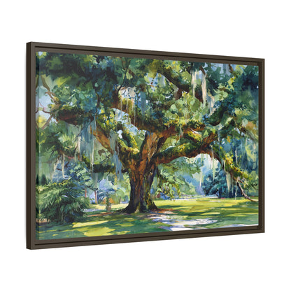Framed Canvas - Whispering Southern Live Oak