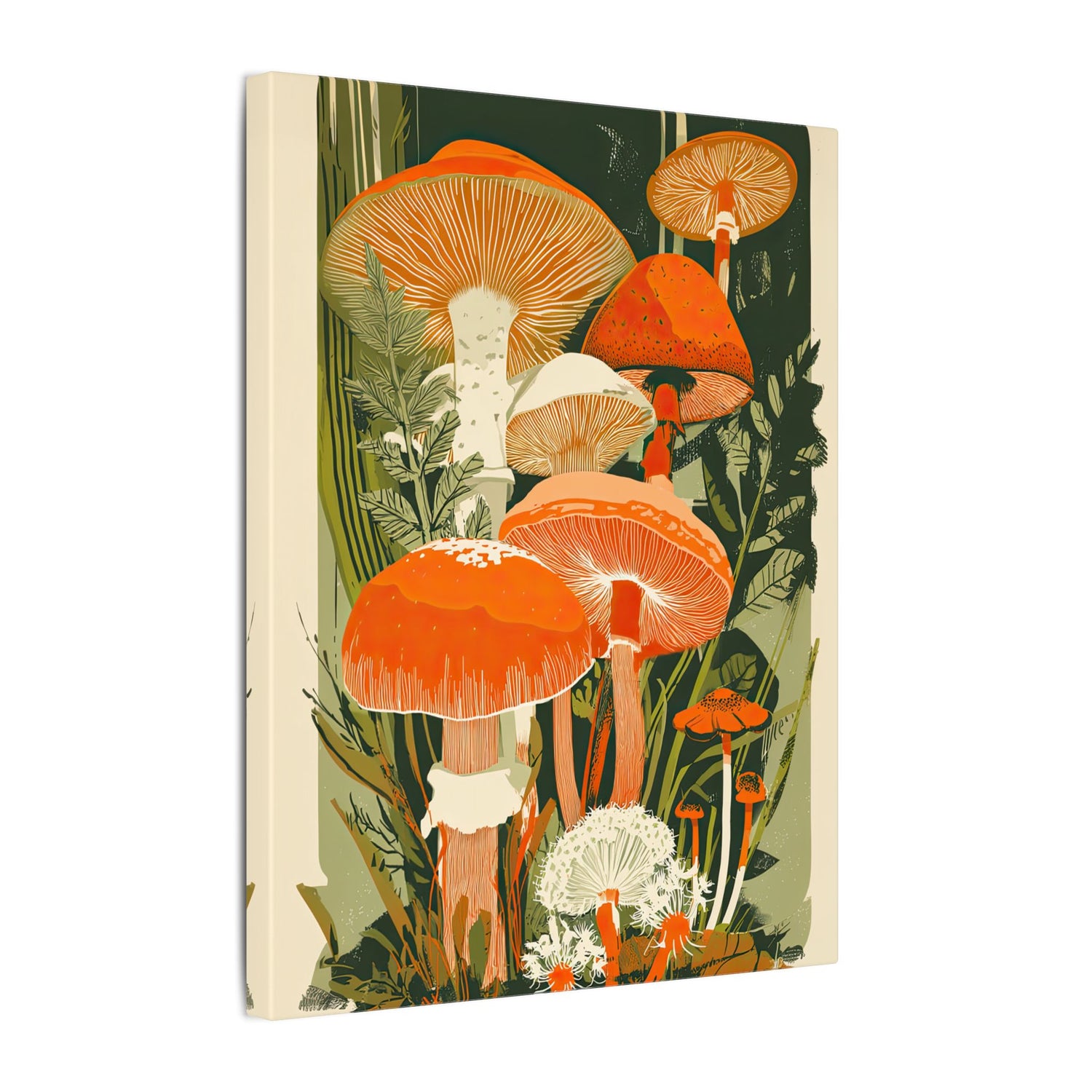 .75" Matte Canvas - Groovy Woodland Mushrooms