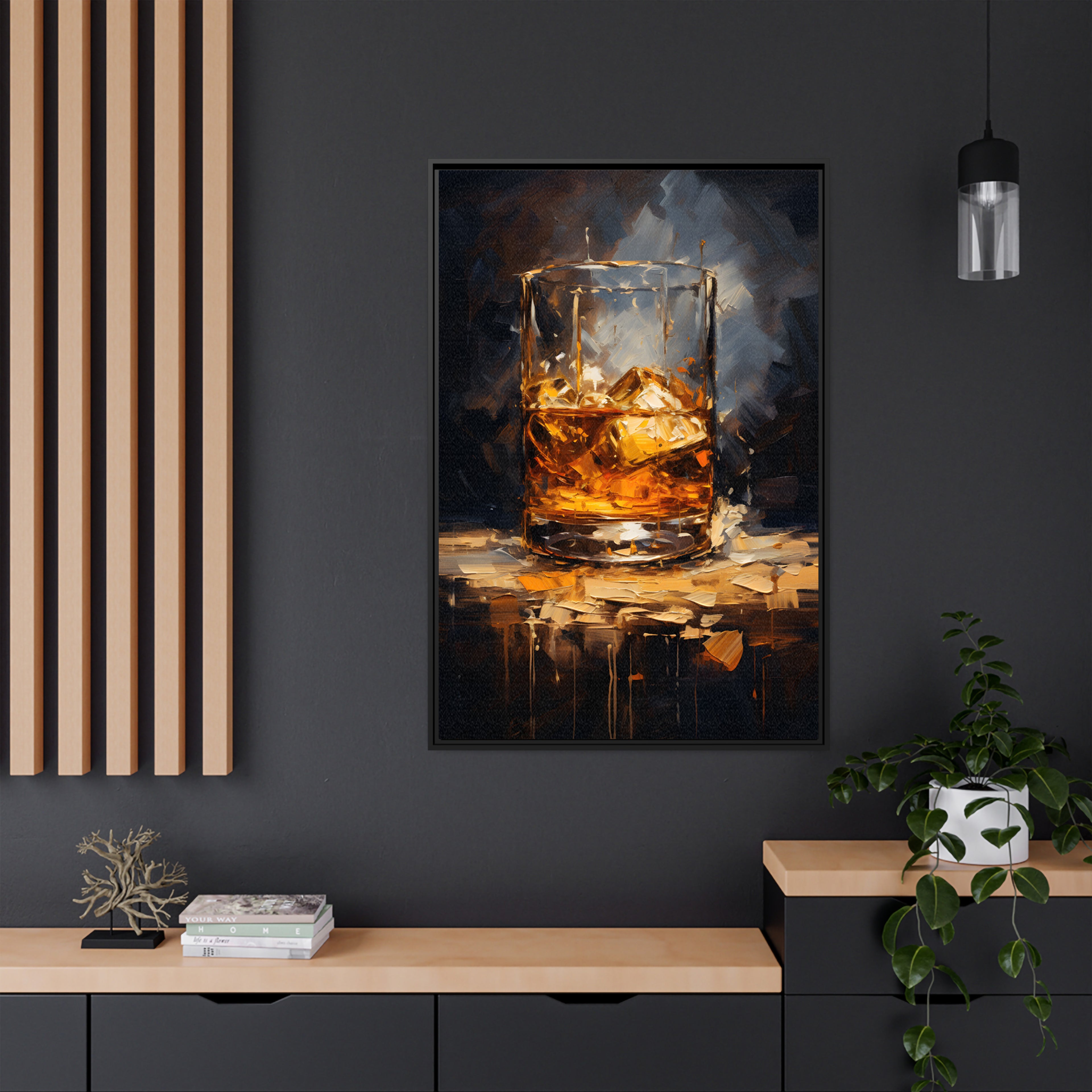 Framed Canvas - Liquid Gold Illuminated