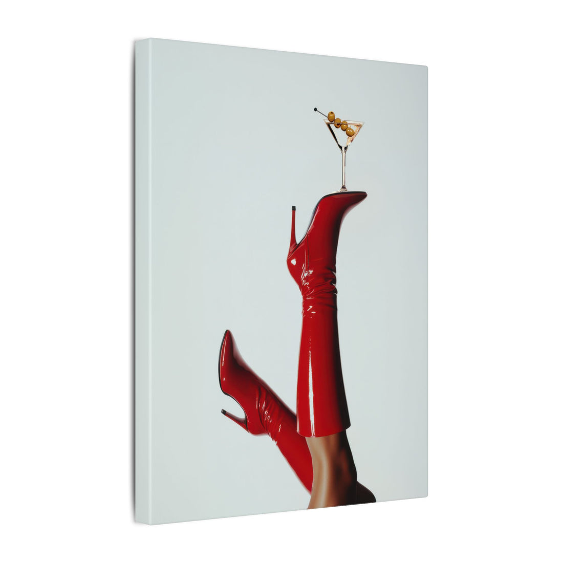 .75&quot; Matte Canvas - Cocktails &amp; Red Stilettos