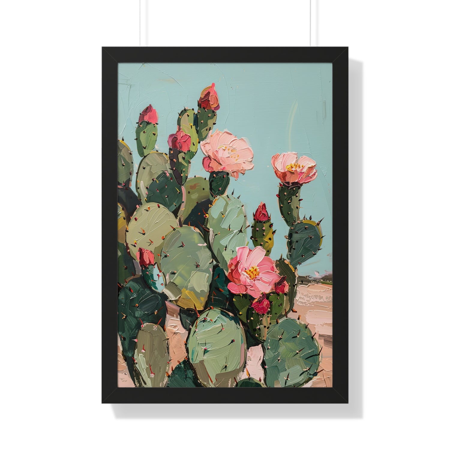 Framed Paper Print - Arizona Blooming Cactus Color