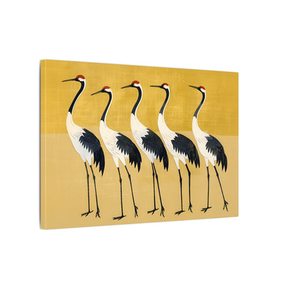 .75" Matte Canvas - Golden Parade of Cranes