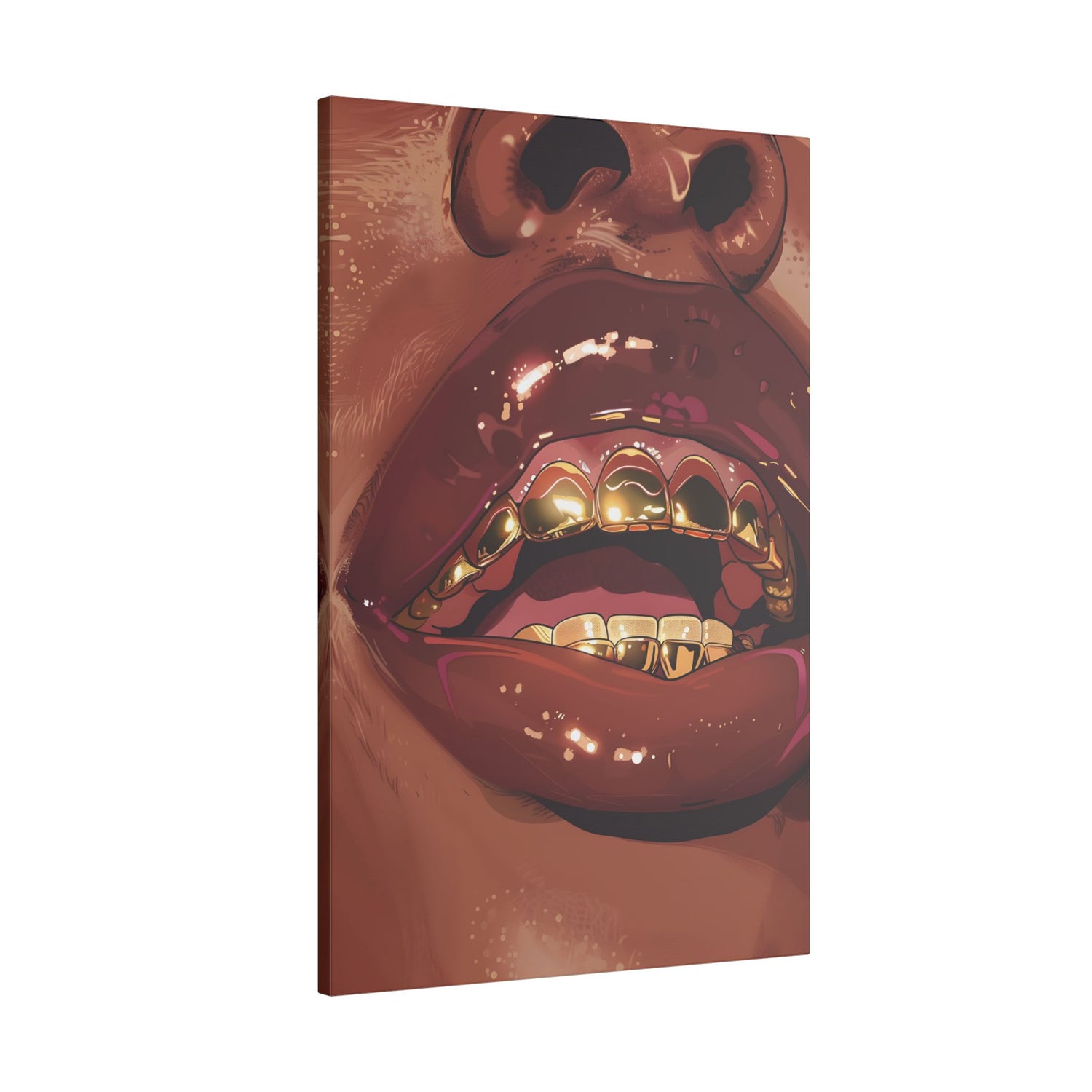 .75&quot; Matte Canvas - Gold Grills Glam Closeup
