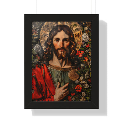 Framed Paper Print - Sacred Floral Savior