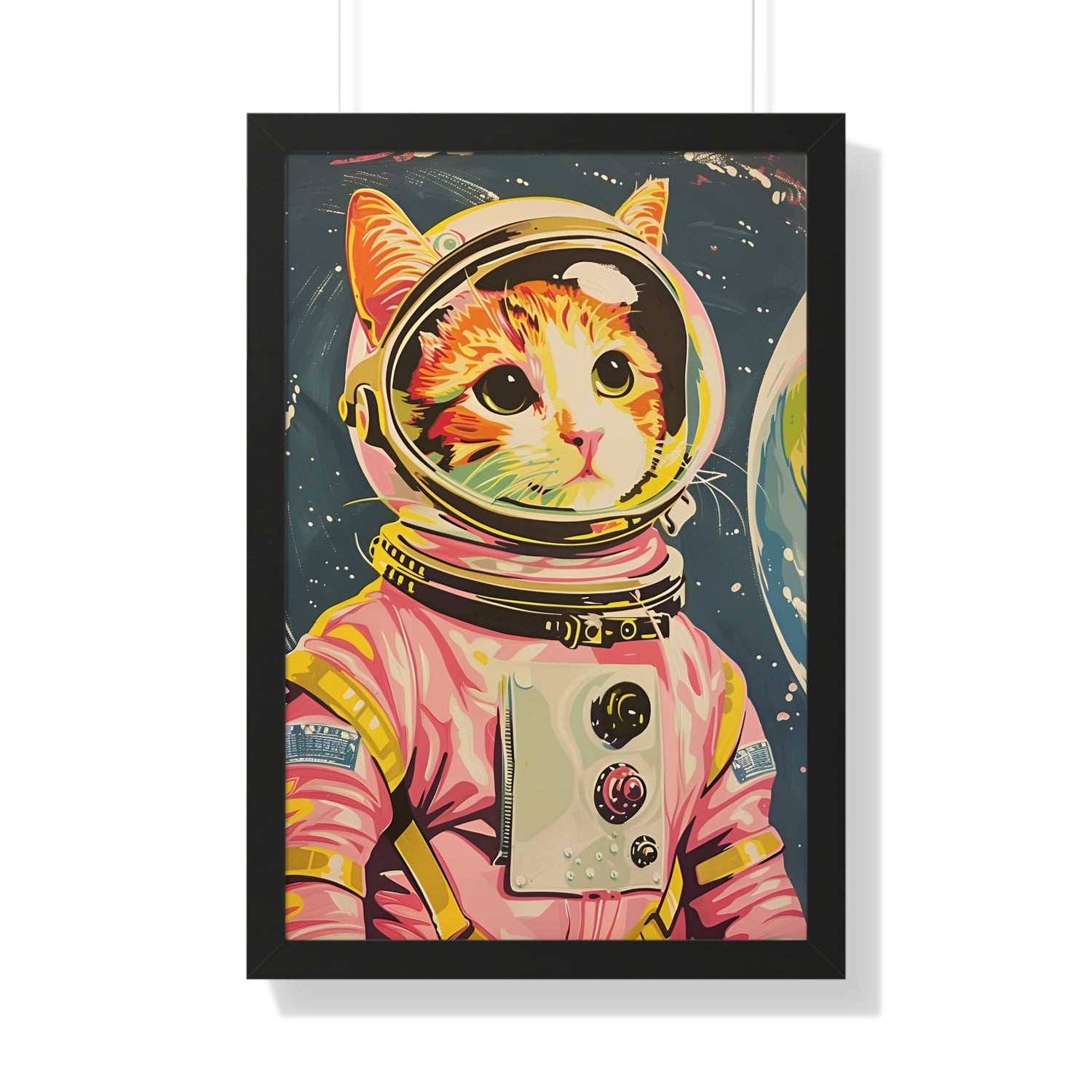 Framed Paper Print - Catstronaut Pink Mission