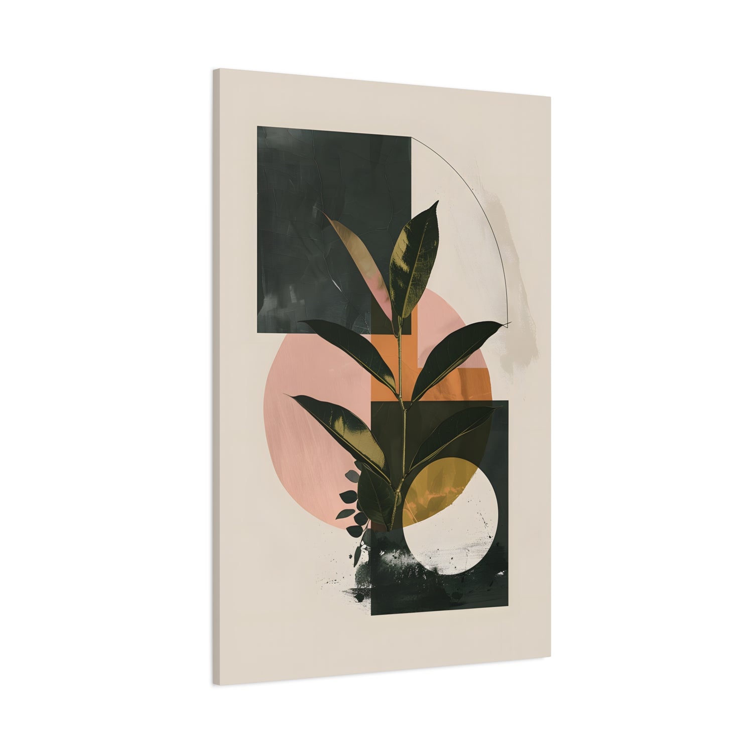 1.25" Matte Canvas - Blush Geometry Leafscape