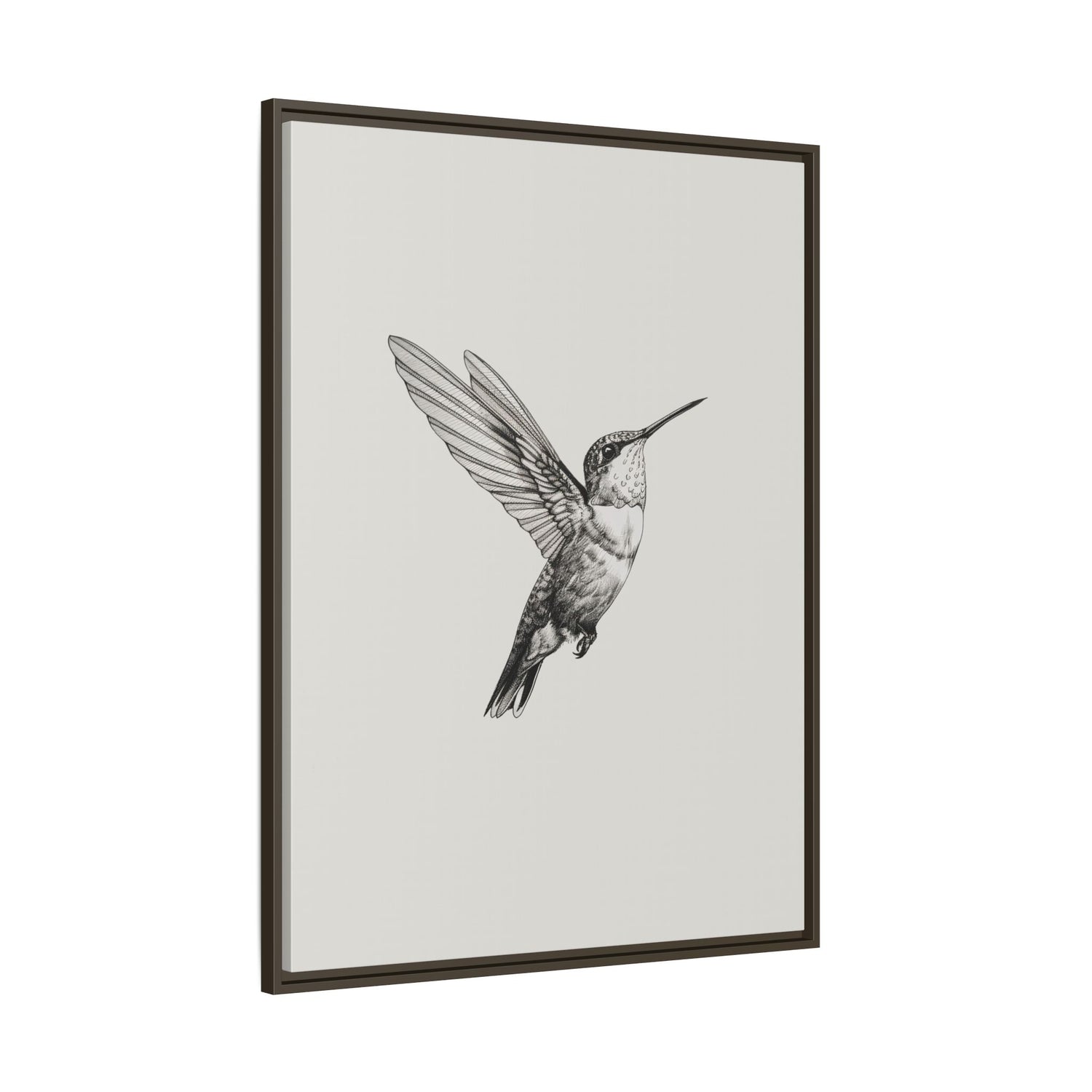 Framed Canvas - Flying Hummingbird Line Study