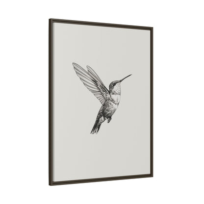 Framed Canvas - Flying Hummingbird Line Study