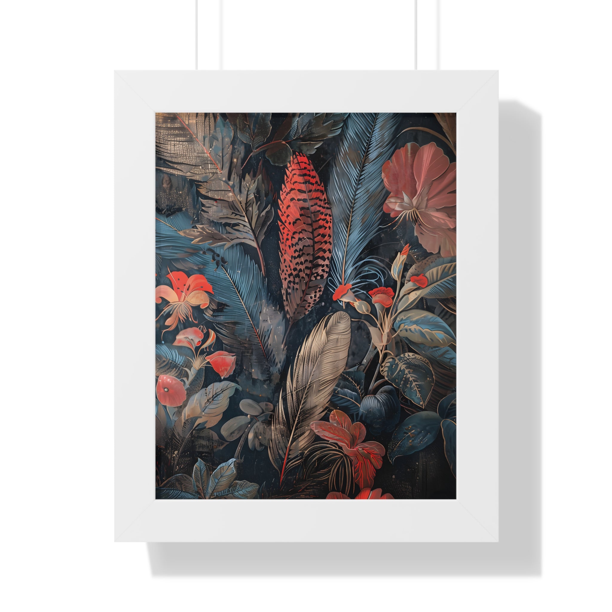 Framed Paper Print - Midnight Garden Reverie