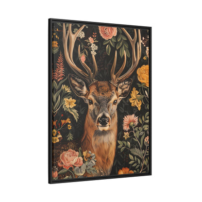 Framed Canvas - Floral Deer Majesty