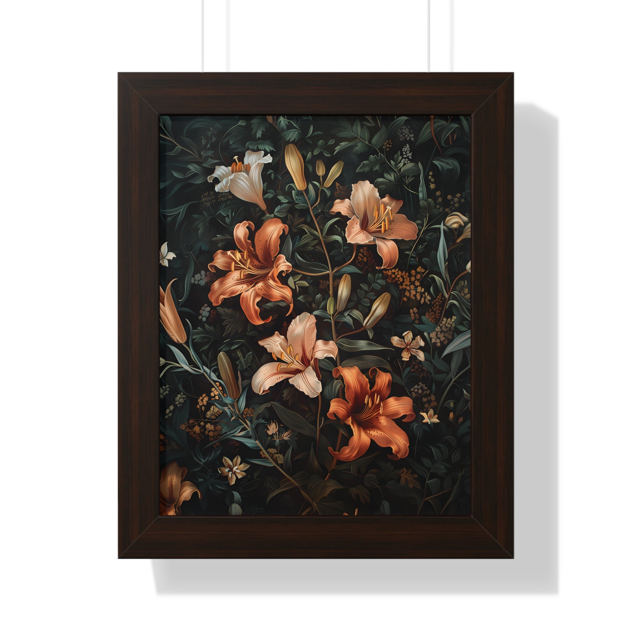 Framed Paper Print - Elegant Blooming Lilies