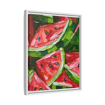 Framed Canvas - Juicy Watermelon Slices