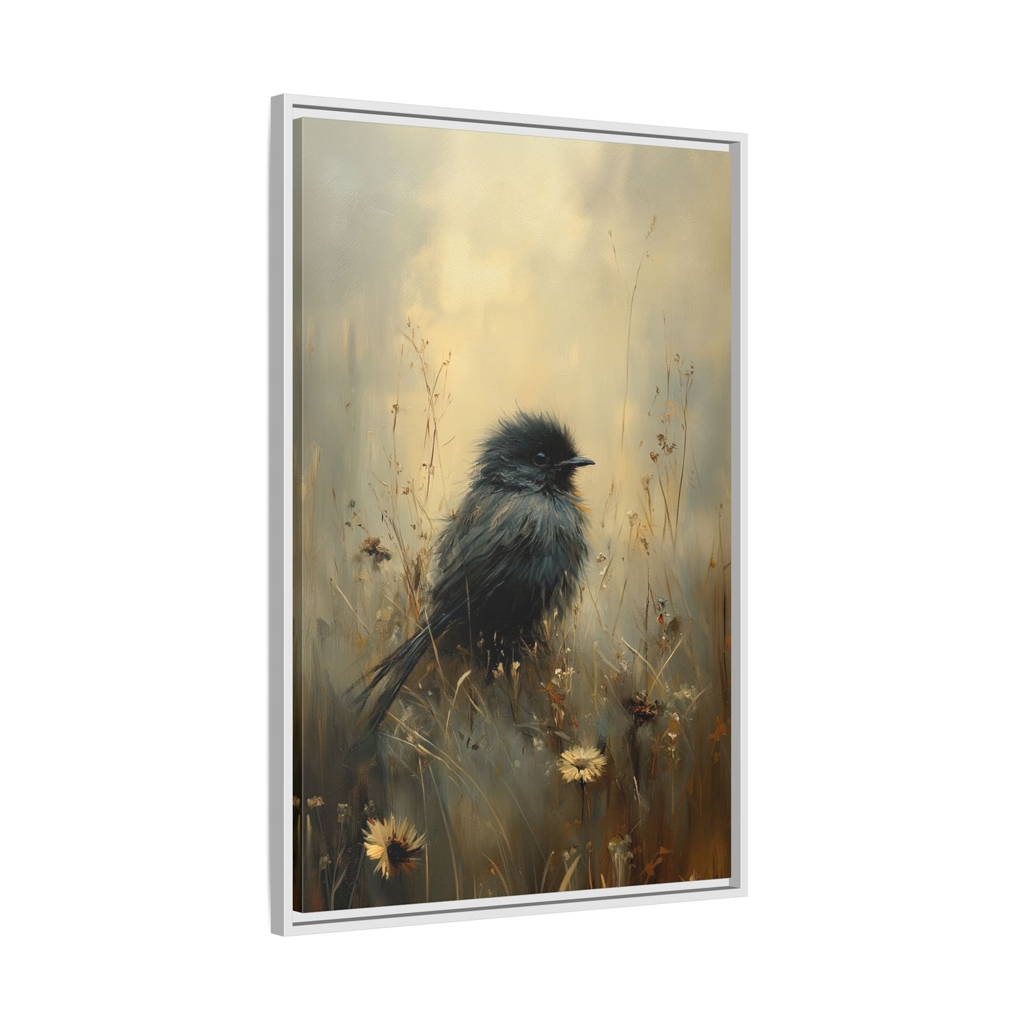Framed Canvas - Golden Meadow Bird