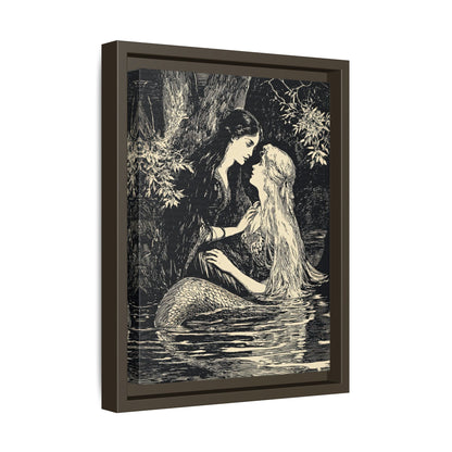 Framed Canvas - Mermaid Fairy Midnight Kiss