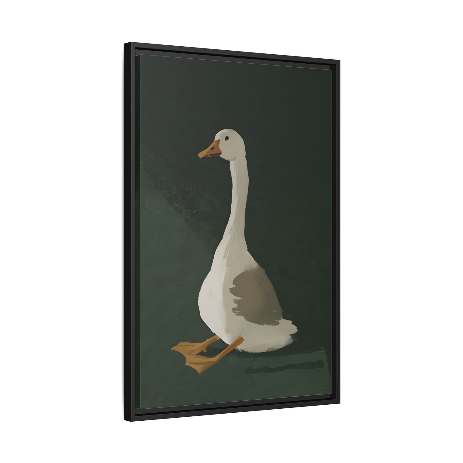 Framed Canvas - Sitting Goose in Spotlight