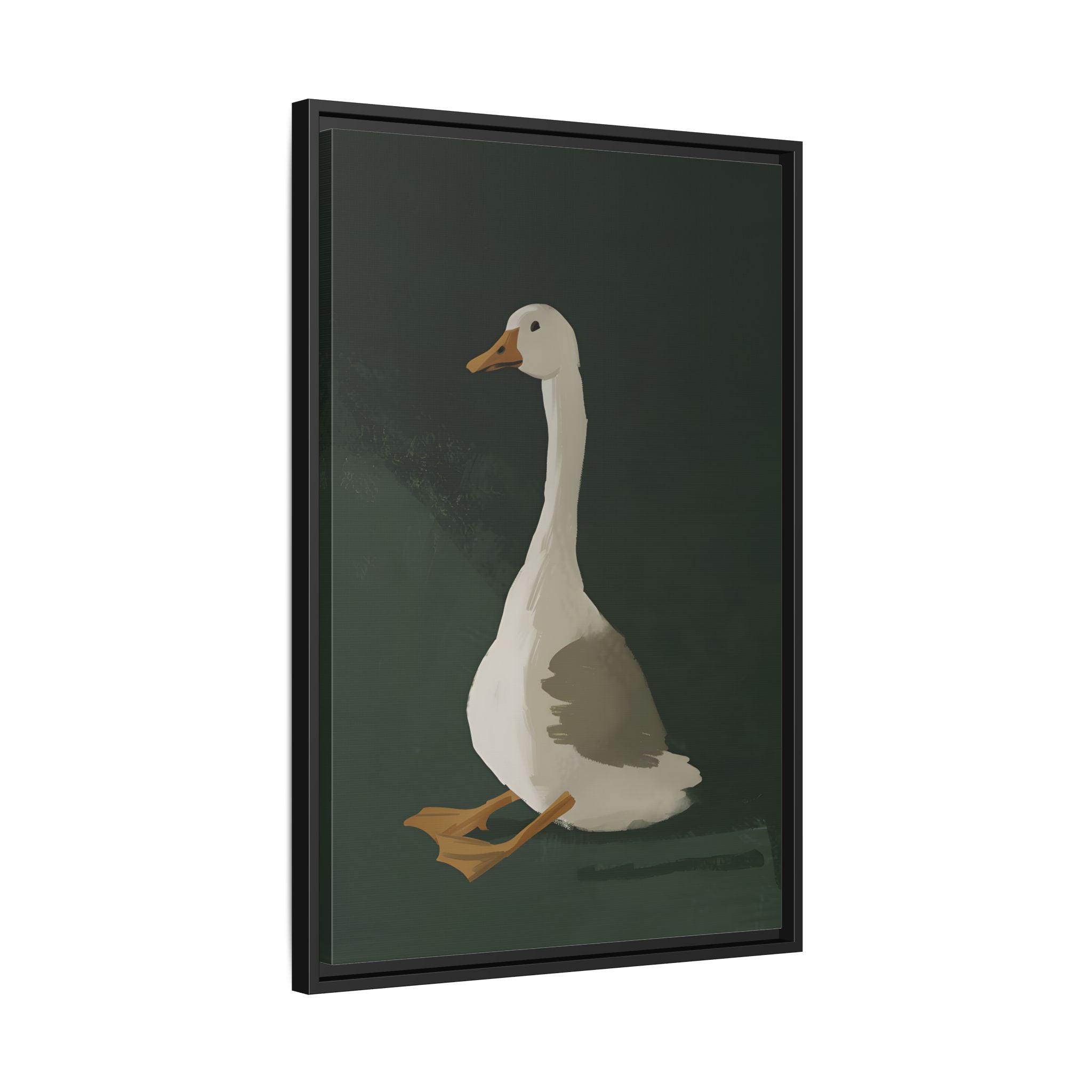 Framed Canvas - Sitting Goose in Spotlight