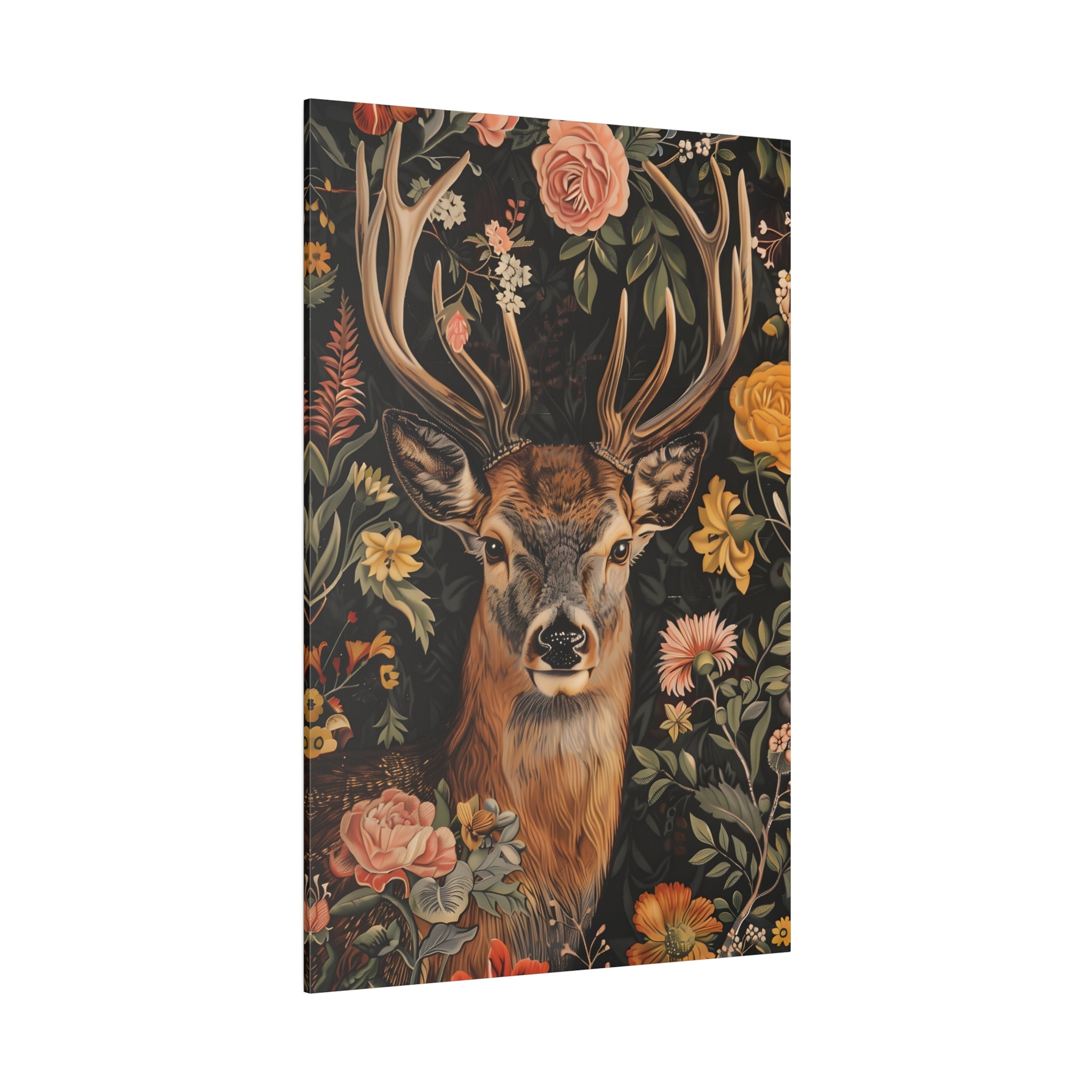 .75&quot; Matte Canvas - Floral Deer Majesty