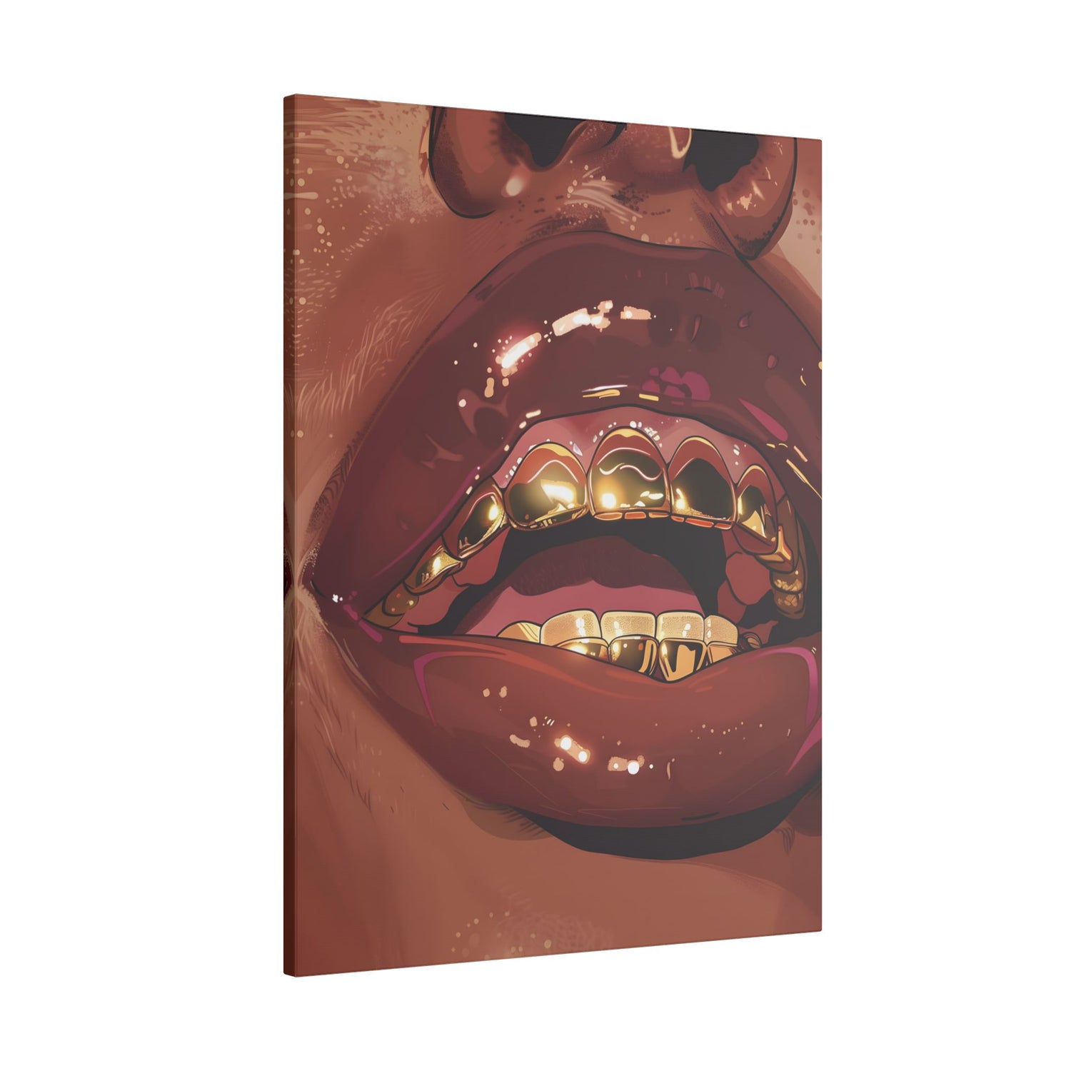 .75&quot; Matte Canvas - Gold Grills Glam Closeup