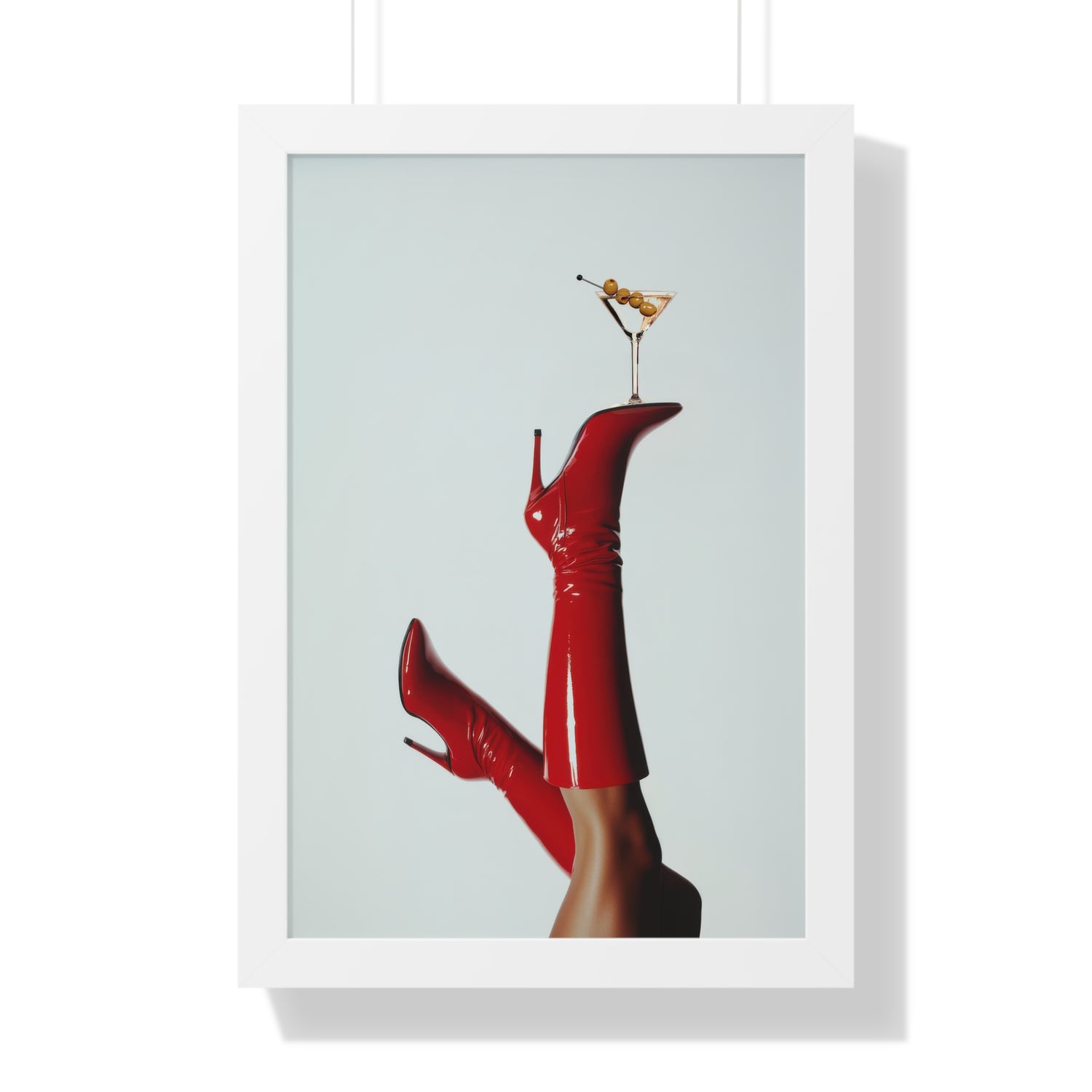 Framed Paper Print - Cocktails &amp; Red Stilettos
